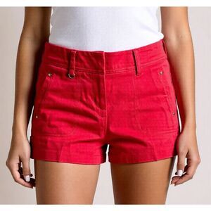 Cache Red Retro Shorts 0 Preppy Edgy Skater Y2K Punk Miami Chic Summer Party